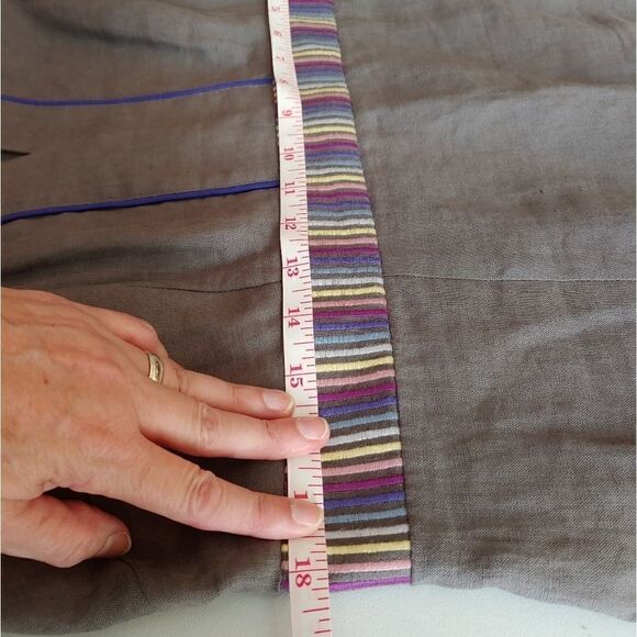 Boden stunning linen dress in grays/purples sz 12 - Picture 14 of 14